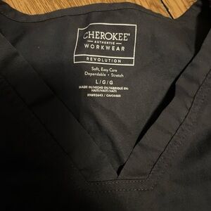 Cherokee Black V-Neck Workwear Scrub Top